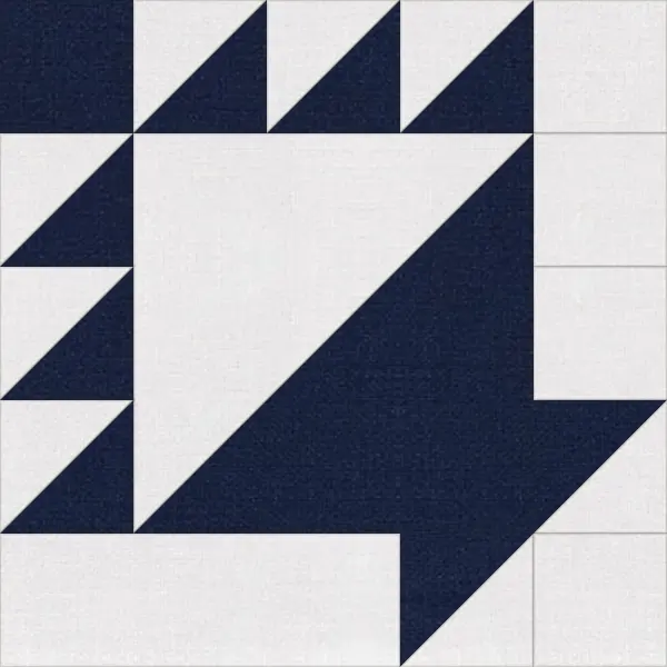Basket quilt block in navy and white