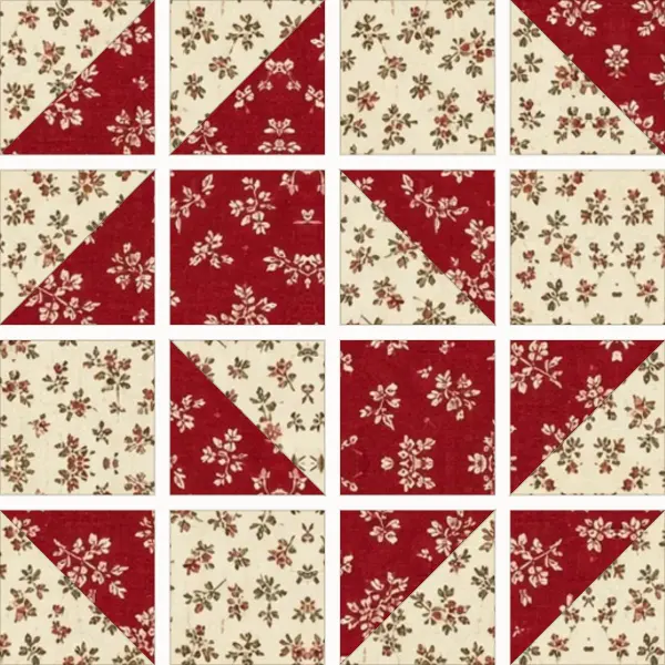 Crosses and Losses block laid out in its units before sewing