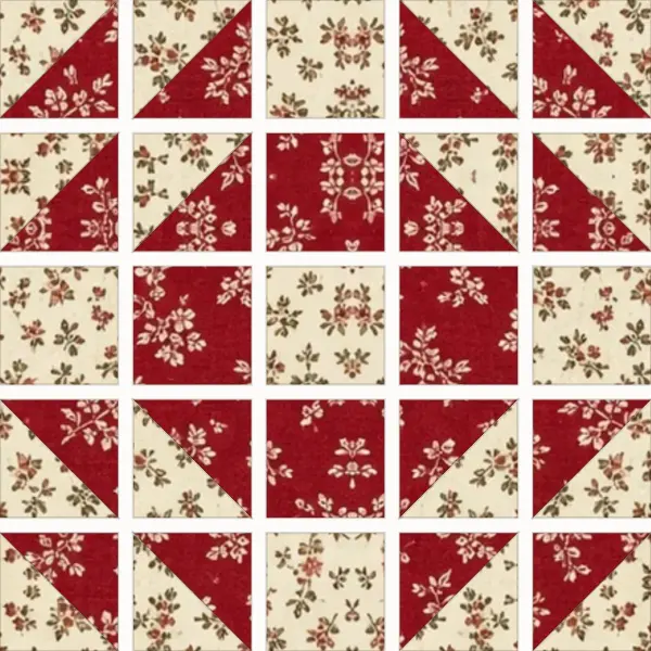 Crown of Thorns block laid out in its units before sewing