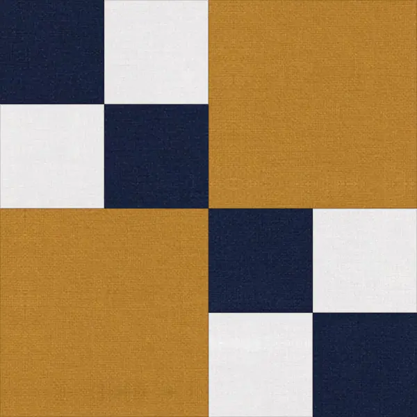 Double Four Patch quilt block in navy and white