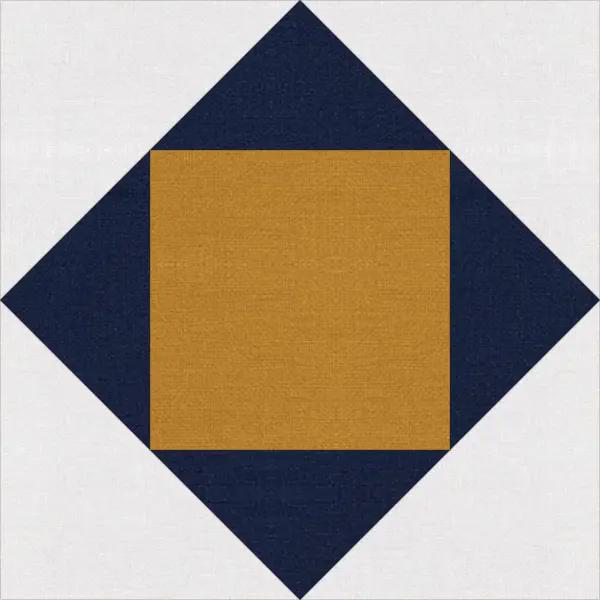 Economy quilt block in navy and white