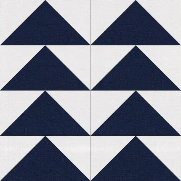 Flying Geese quilt block in navy and white