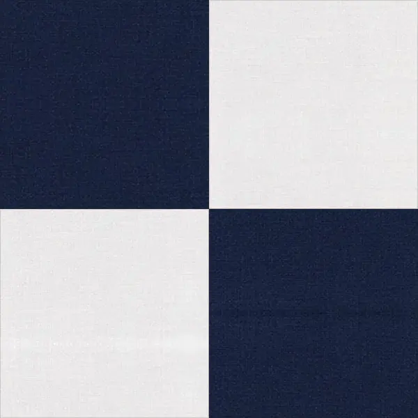 Four Patch quilt block in navy and white