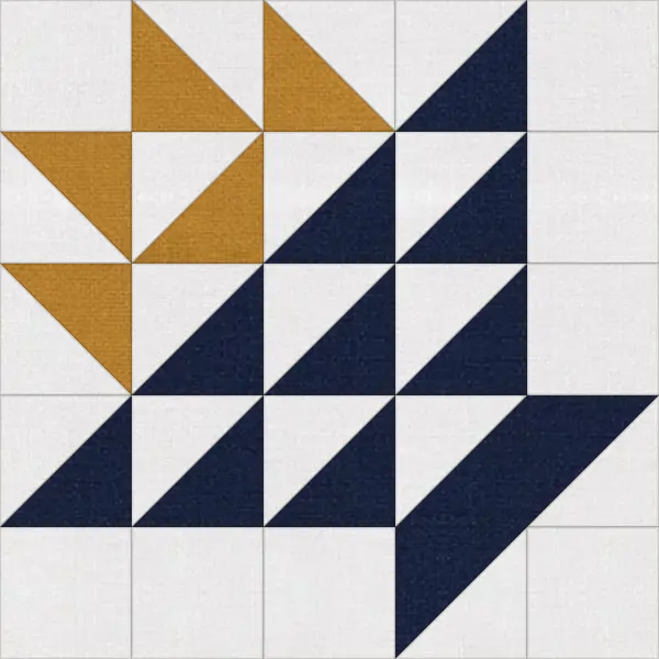 Fruit Basket quilt block in navy and white