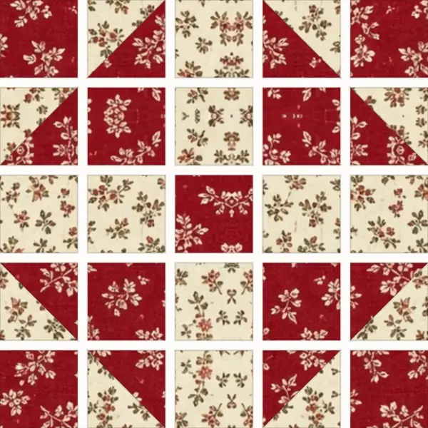 Grandmother's Choice block laid out in its units before sewing