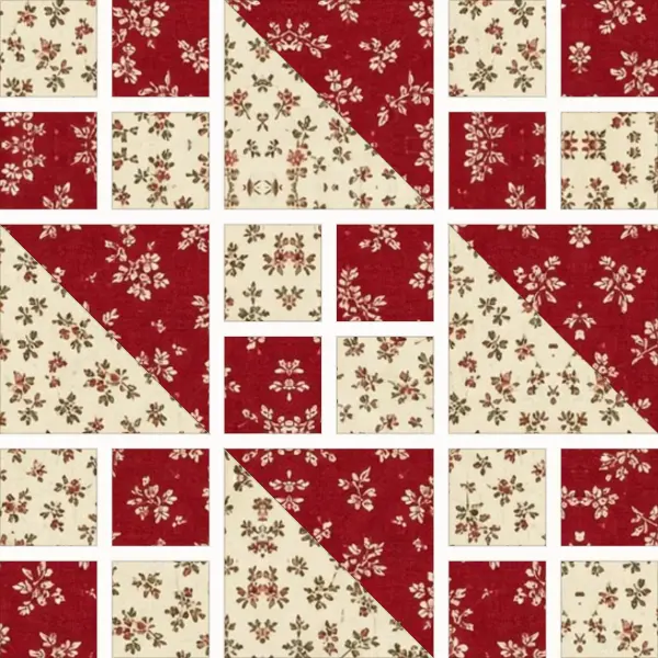 Jacob's Ladder block laid out in its units before sewing