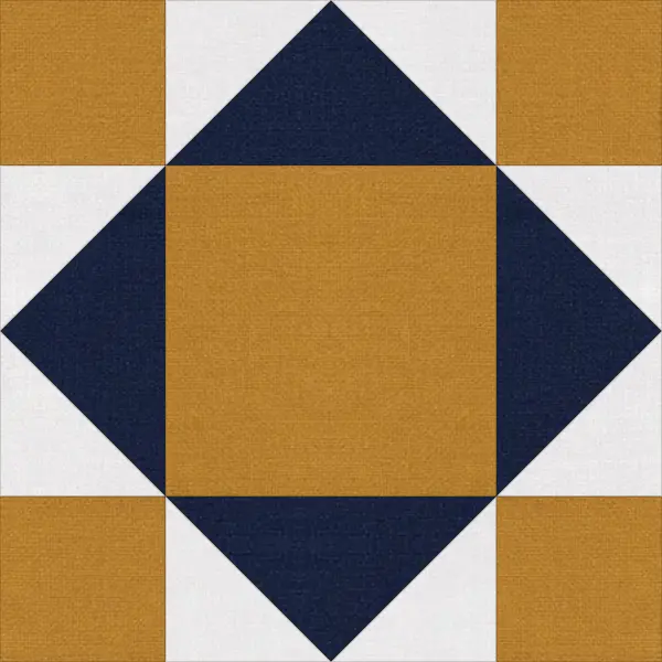 King's Crown quilt block in navy and white