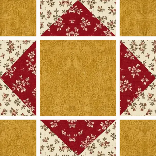 King's Crown block laid out in its units before sewing