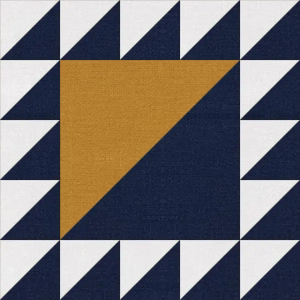 Lady of the Lake quilt block in navy and white