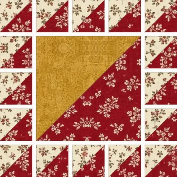 Lady of the Lake block laid out in its units before sewing