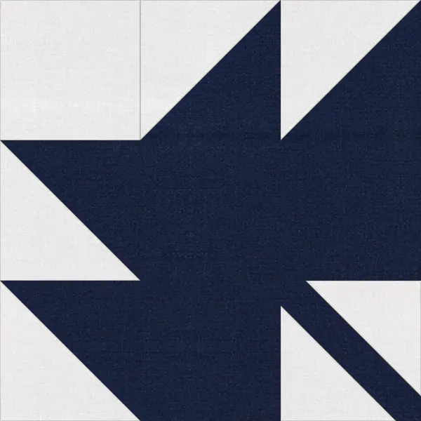Maple Leaf quilt block in navy and white