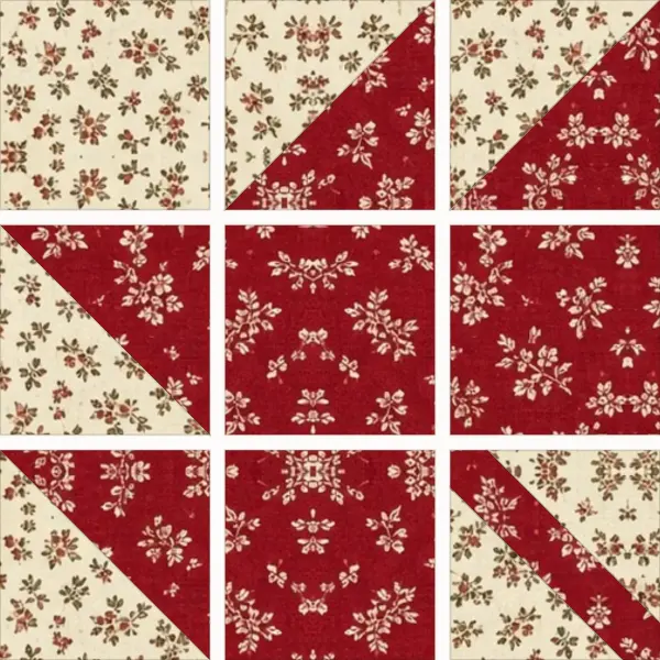 Maple Leaf block laid out in its units before sewing
