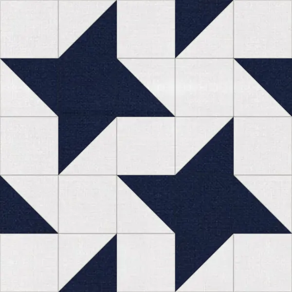 Milky Way quilt block in navy and white