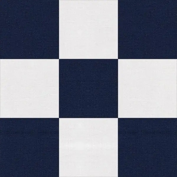 Nine Patch quilt block in navy and white