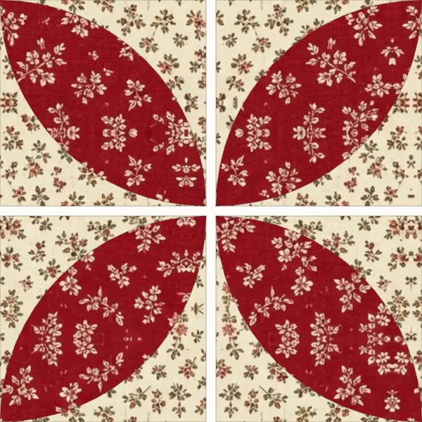 Orange Peel block laid out in its units before sewing
