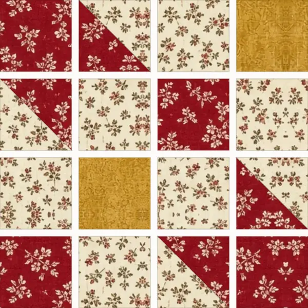 Road to Oklahoma block laid out in its units before sewing