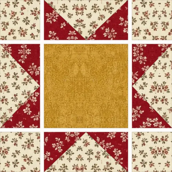 Sawtooth Star block laid out in its units before sewing