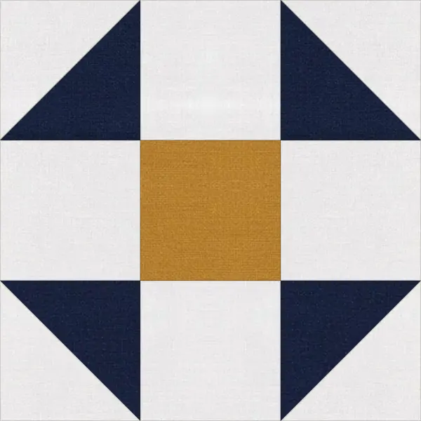 Shoofly quilt block in navy and white