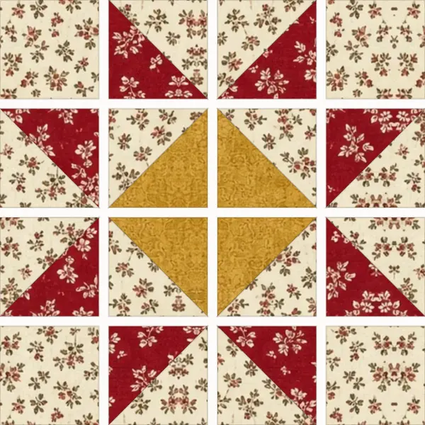 Star of Virginia block laid out in its units before sewing