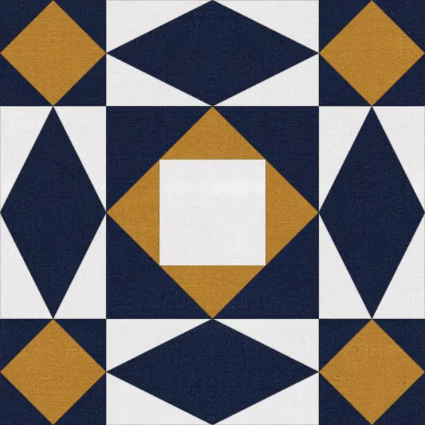 Storm at Sea quilt block in navy and white