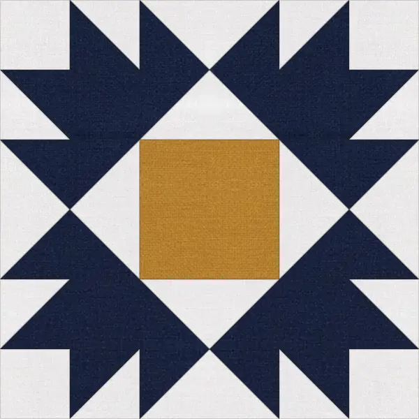Union Square quilt block in navy and white