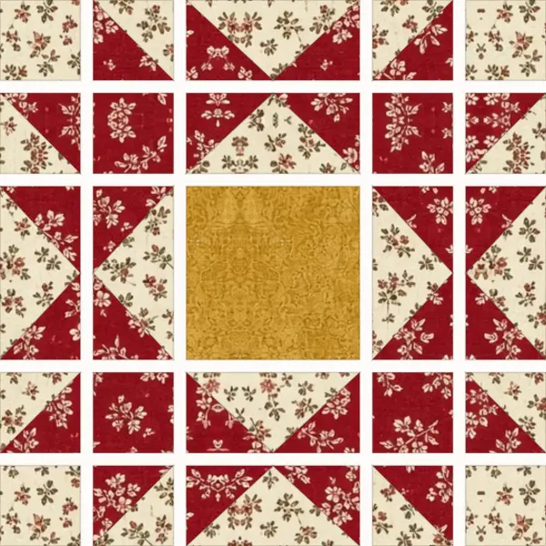 Union Square block laid out in its units before sewing