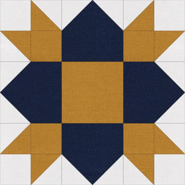 Weathervane quilt block in navy and white