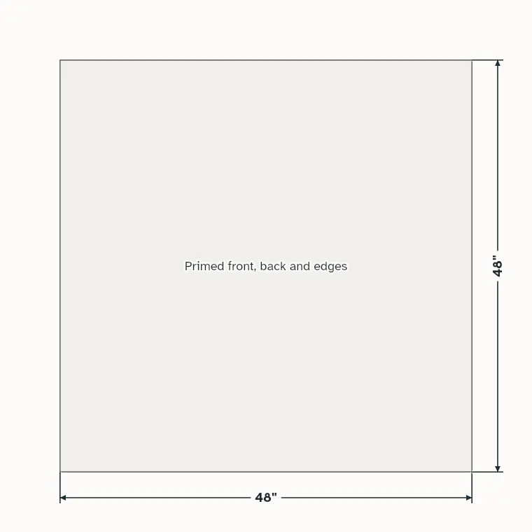 A 48 inch square board, primed