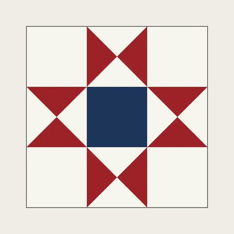 The finished Ohio Star barn quilt