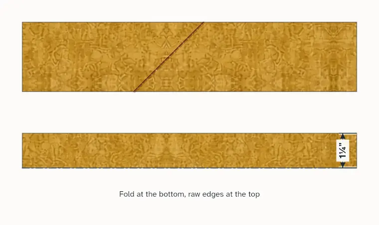 The joined strip, then folded in half lengthwise