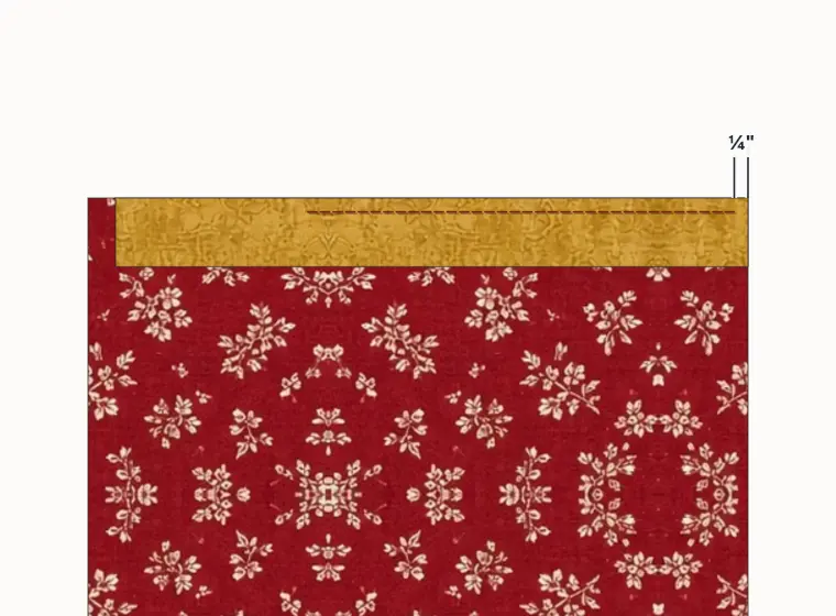 The stitching stops a quarter inch from the corner