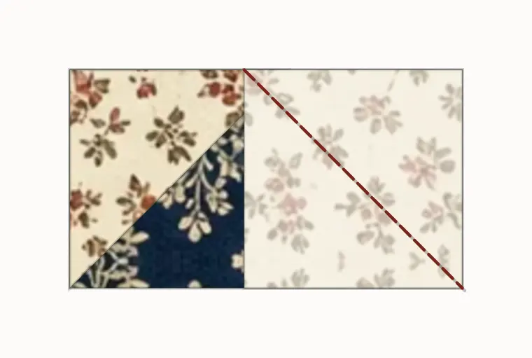 The second square on the right end, sewn the other way