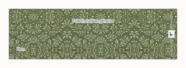 The sleeve strip with hemmed ends, folded into a tube