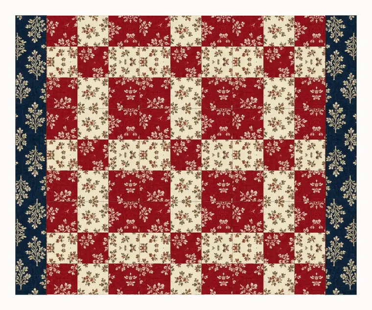Side borders sewn to the quilt