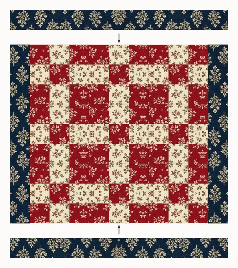 Top and bottom borders, longer than the side borders