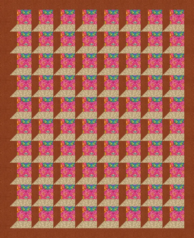 Attic Windows quilt, full size, 80" × 98"