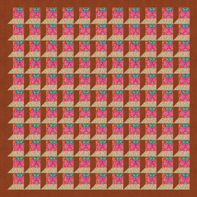 Attic Windows quilt, king size, 107" × 107"