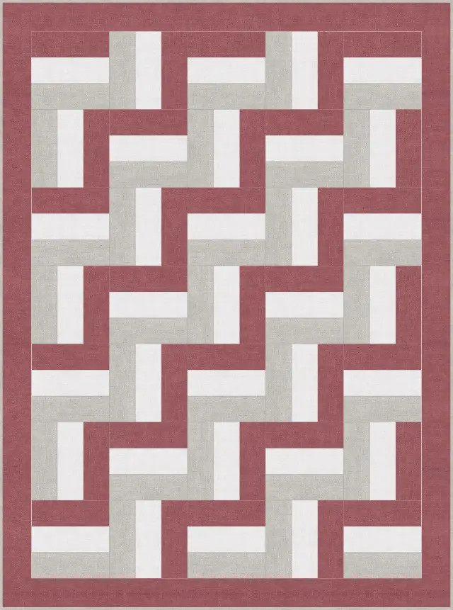 Rail Fence Baby quilt, crib size, 43.5" × 58.5"