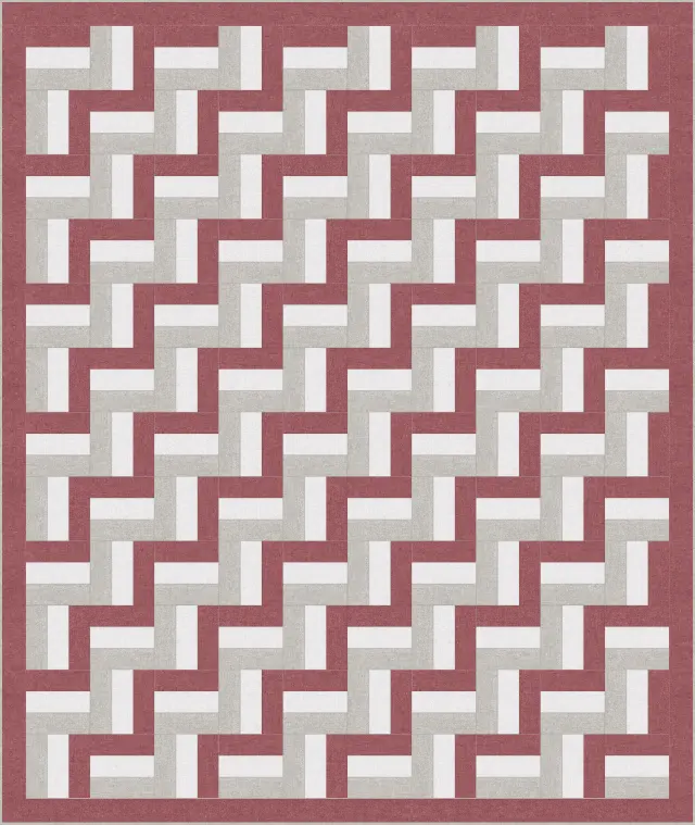 Rail Fence Baby quilt, full size, 81" × 96"