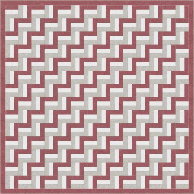 Rail Fence Baby quilt, king size, 111" × 111"