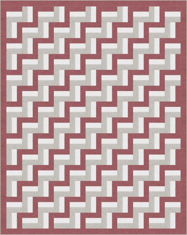 Rail Fence Baby quilt, queen size, 88.5" × 111"