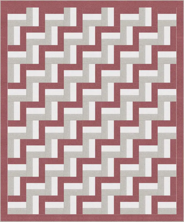Rail Fence Baby quilt, twin size, 73.5" × 88.5"