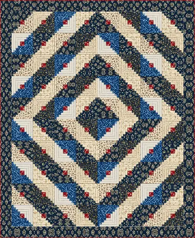Barn Raising Log Cabin quilt