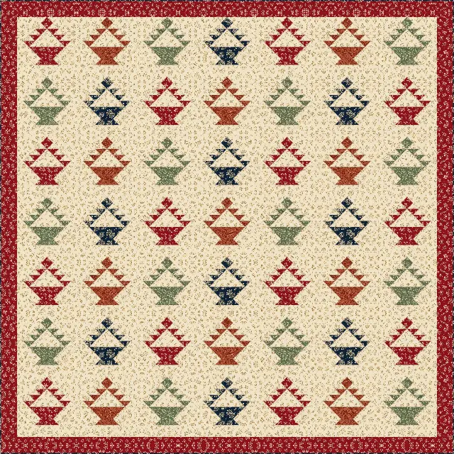 Basket quilt, king size, 107" × 107"