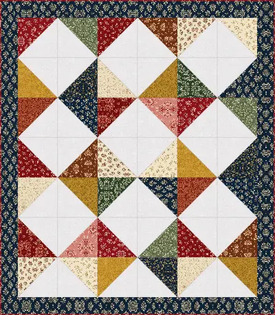 Big Half-Square Triangle quilt