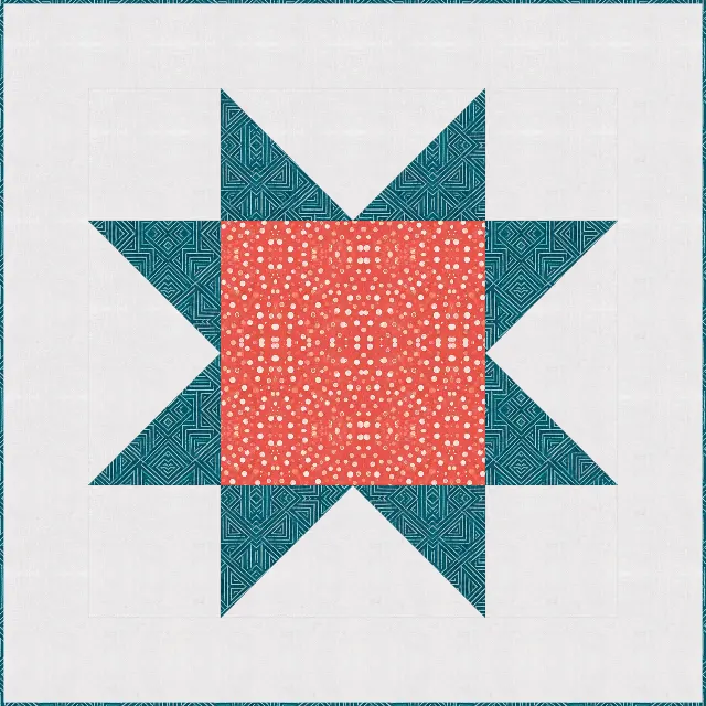 Big Star quilt, crib size, 48" × 48"