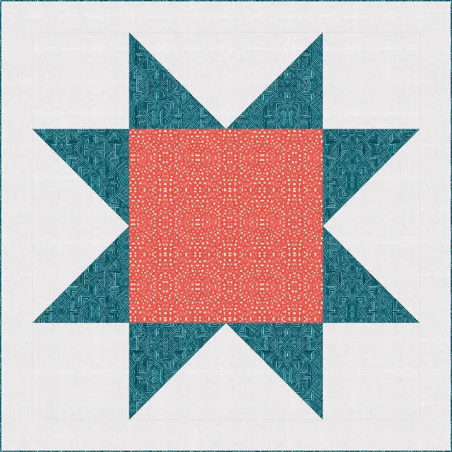 Big Star quilt, full size, 84" × 84"