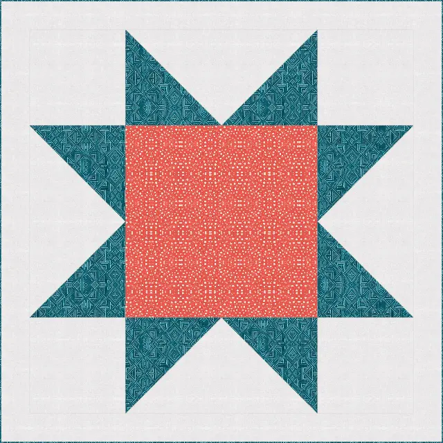 Big Star quilt, queen size, 90" × 90"