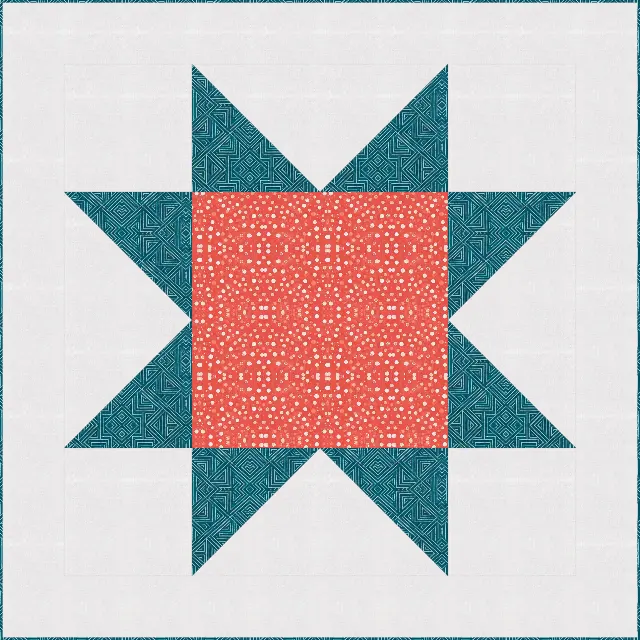 Big Star quilt, throw size, 60" × 60"