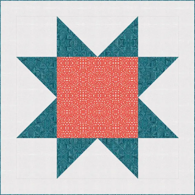 Big Star quilt, twin size, 72" × 72"